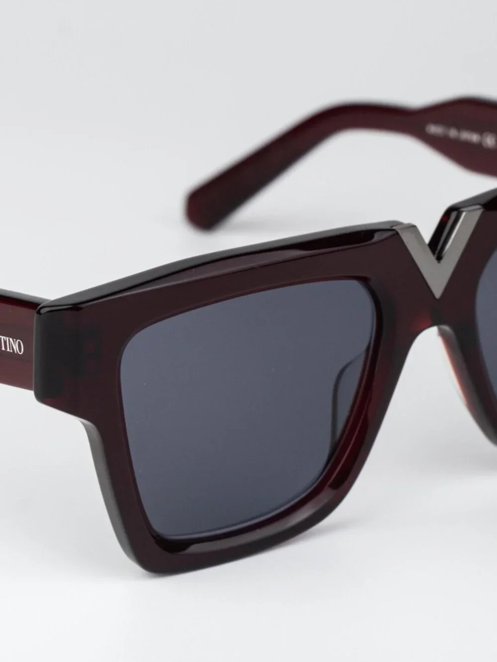 Valentino Men Sunglasses Burgundy Grey Square V-GOLD I VLS-162 C